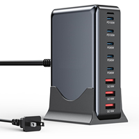 Bloc chargeur USB C 440W 8 ports GaN III Station de charge rapide 100W PD QC Adaptateur secteur pour ordinateur portable Hubs USB