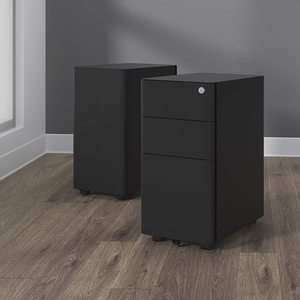 Meuble de <span class=keywords><strong>rangement</strong></span> mobile en métal à 3 tiroirs, armoire ronde pour documents, pour la maison ou le bureau - Product Image 4
