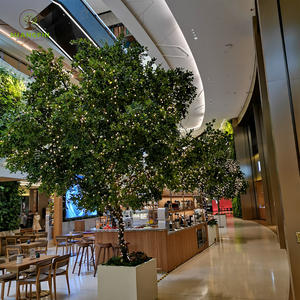 Arbre en bois artificiel décoratif d'intérieur Grand arbre de Ficus artificiel Arbre banian artificiel vert - Product Image 2