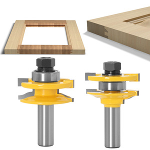 1/2 12mm 1/4 6mm Schaft 2er-Set Holzbearbeitungsfräser Möbel <span class=keywords><strong>Husi</strong></span> Schranktürrahmen Gehrungsfutter CNC Trimmfräser - Product Image 1