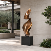 Sculpture abstraite contemporaine en bronze, statue d'art métallique personnalisée pour hall d'hôtel, villa, intérieur de galerie, décoration