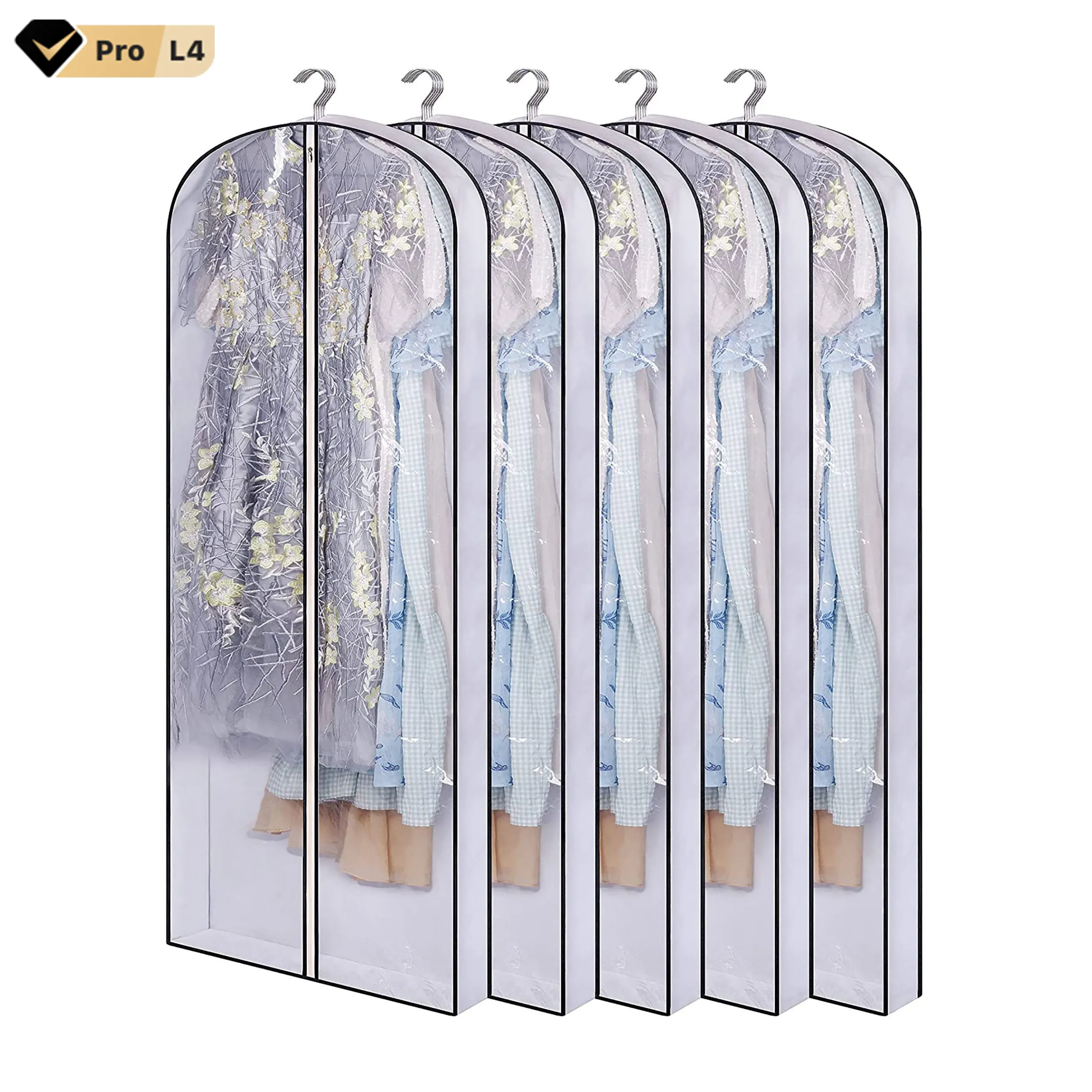 Hanging Garment Bags For Closet Storage Supplier Breathable Material Versatile Usage Clear Dress Garment Bag For Clothes