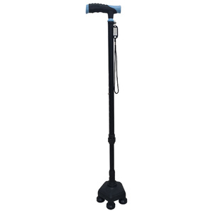 Bastón de aluminio con altura ajustable, telescópico, de cuatro patas, para personas mayores - Product Image 3