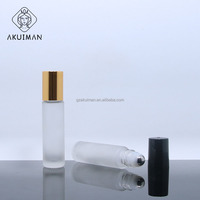 Vente en gros de bouteille à rouleau de 5ml personnalisée en verre vide essentiel bouteille de parfum attar d'huile vide de 10ml bouteille en verre d'huile avec boule roulante