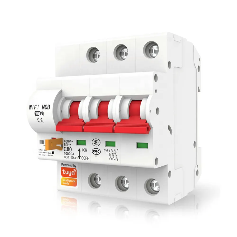 SZMYQ Disjuntores Automáticos 3 Fase 200 Amp 125A Tuya APP Controle Inteligente Casa Produtos Caixa De Distribuição Do Disjuntor WIFi