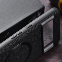Étui de téléphone magnétique en cuir PU motif litchi motif CD métallique pour Google Pixel 9 PRO XL 8A 7 6 PRO Étui de téléphone de luxe