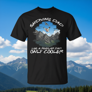 T-shirt Skydiving Dad noir pour hommes, col rond, manches courtes, impression sérigraphique - Product Image 3