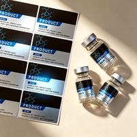 Etiquetas de Vinilo Resistentes al Calor con Textura Plateada, Personalizadas y de Primera Calidad, con Logotipo Imprimible en Dorado y Plateado para Péptidos de 3ml/5ml/10ml