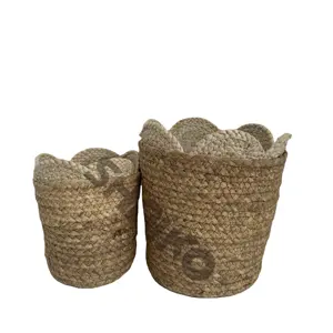 Hand-woven seagrass basket
