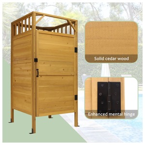 Cabina <span class=keywords><strong>Doccia</strong></span> Rustica da Esterno in Cedro CSauna con <span class=keywords><strong>Soffione</strong></span> Integrato per Patio - Product Image 4