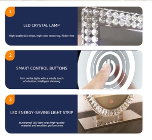 <span class=keywords><strong>Espejo</strong></span> de Maquillaje LED de Lujo <span class=keywords><strong>con</strong></span> Cristales, <span class=keywords><strong>Espejo</strong></span> de Vanidad <span class=keywords><strong>con</strong></span> Iluminación de Diamantes, <span class=keywords><strong>Espejo</strong></span> Cosmético Inteligente de Escritorio <span class=keywords><strong>Grande</strong></span> <span class=keywords><strong>con</strong></span> Pantalla Táctil para Salón de Belleza - Product Image 2