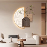 Art mural abstrait scandinave avec éclairage LED, peinture décorative pour entrée, toile, cadre en alliage d'aluminium, imperméable