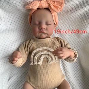 19 pulgadas/49Cm <span class=keywords><strong>Reborn</strong></span> ya pintado terminado Levi durmiendo bebé recién nacido tamaño 3D piel venas visibles muñeca <span class=keywords><strong>de</strong></span> <span class=keywords><strong>arte</strong></span> coleccionable - Product Image 2