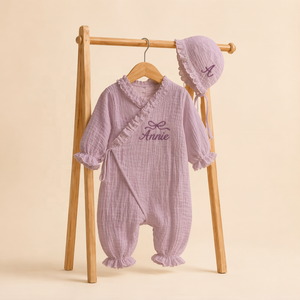 Tutina per Neonati Kaiyue Personalizzata in Cotone, Set 2 Pezzi con Ricami e Volant - Product Image 4