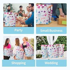 Thank You <b>Bags</b> 100Pcs 15X12 Inch Plastic Gift <b>Bags</b> With Handles For Birthday Party birthday - Product Image 6