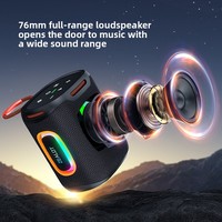 Zealot S122 Altavoz Portátil de 25W, 5.4 Pulgadas, Resistente al Agua IPX6, Diseño Compacto Tipo Barra, Luces RGB, Batería de 6000mAh, para Camping