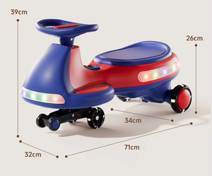 Voiture électrique à bascule pour enfants <span class=keywords><strong>de</strong></span> 3 ans et <span class=keywords><strong>plus</strong></span>, avec batterie rechargeable 2 en 1, roues anti-retournement clignotantes et pédale - Product Image 6
