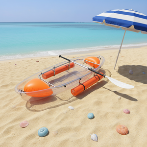 Kayak de pêche transparent monoplace en ABS PC, pour une personne, utilisation en mer et en <span class=keywords><strong>rivière</strong></span>, bateau de loisirs pour eaux vives, garantie 1 an - Product Image 1