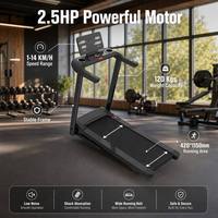 Treadmill Lipat Elektrik Mesin Lari untuk Rumah dengan Layar LED Multifungsi, Treadmill Lipat untuk Kebugaran Dalam Ruangan dan Alat Jalan Kaki