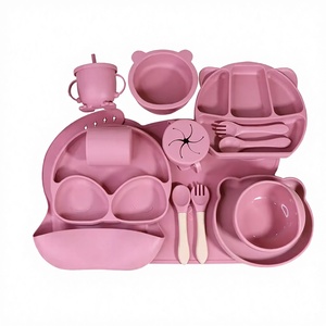 THEONE Kids <strong>Weaning</strong> Products Elephant Shape BENDABLE Silicone Nordic Baby Feeding Set Plate Bowl <strong>Spoon</strong> Fork for Newborn - Product Image 4