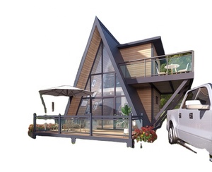 Casas Prefabricadas Modulares de Acero Estilo <span class=keywords><strong>Boutique</strong></span> de Bajo Costo con Entrega Mundial, Kit de Casas Triangulares Tipo Bungalow para Hotel u Hogar - Product Image 1