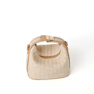 wholesale woven handicraft sea grass straw shopping tote bag shopping reusable straw woven bag