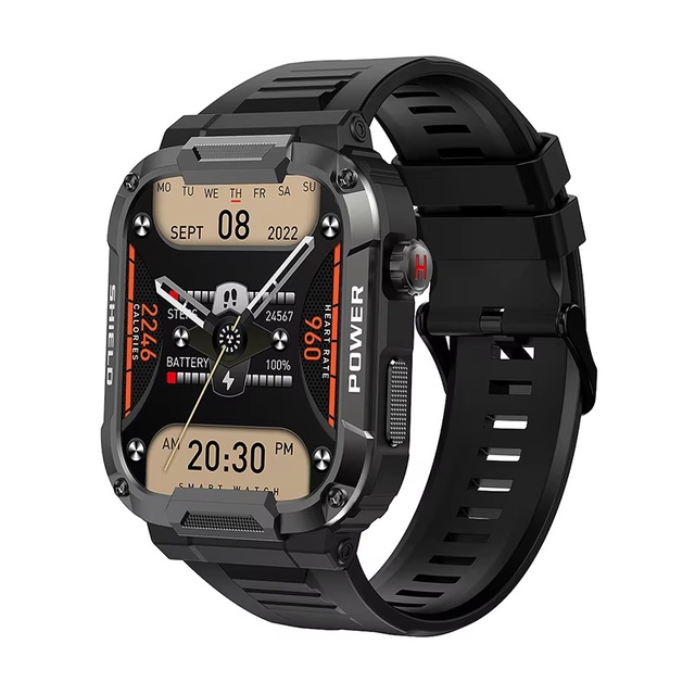 MK66 Smart Watch Waterproof Temperature Monitoring Mud-proof Outdoor Sports Smartwatch for Men 400mAh Large Battery