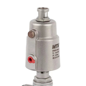 Válvula Neumática de Asiento Angular de Acero Inoxidable DN2 para Control Automático de Líquidos en Equipos Pasteurizadores - Product Image 2