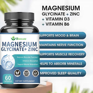 Private Label magnesio glicinato e zinco vitamina D3 B6 complesso magnesio glicinato capsule integratori a base di erbe - Product Image 2