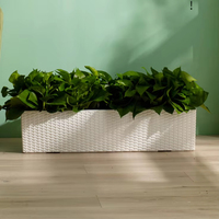 Pot de fleurs rectangulaire en plastique, pièces, grand conteneur boîte de plantation, maceta, sol intérieur, surface colorée