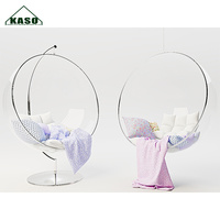 Chaises de jardin suspendues en acrylique, en Fiber d'or transparente de luxe, balançoire en verre