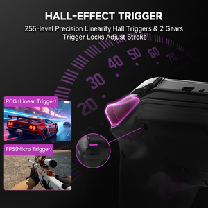 HG04I RGB <b>Wireless</b> Gaming <b>Controller</b> for P5 IOS Android <b>PC</b> 6-Axis Gyro Hall Effect Joysticks & Programmable Buttons - Product Image 3