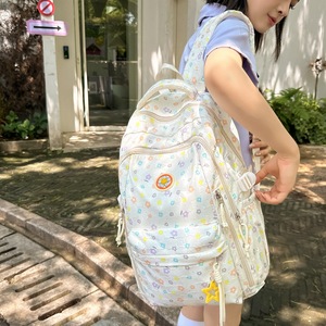 Student Backpack For Girls 15 Inches Flowers Pattern Large Capacity School Education - Product Image 4