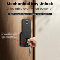 Serrure électronique intelligente étanche Locstar pour extérieur, intérieur, garage et portail avec code d'empreintes digitales, application TTlock Tuya