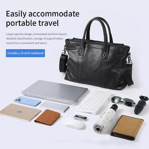 حقيبة Mecbook مخصصة أنيقة للسيدات جلد طبيعي كتف واحد متقاطع مع الجسم حبال كمبيوتر محمول بأكمام منتفخة - Product Image 6