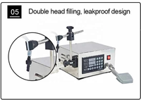 Machine de remplissage de liquide pneumatique à 2 têtes, appareil de remplissage pour huile, eau, parfum, jus, savon, panneau numérique, w
