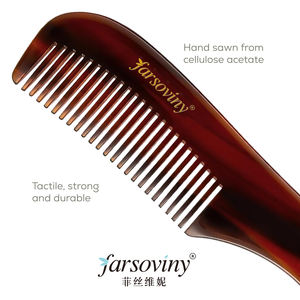 Pettine Tascabile in Acetato di Cellulosa a Denti Fini per Barba e Baffi, Formato da Viaggio per la Cura dei Peli del Viso e della Barba - Product Image 5