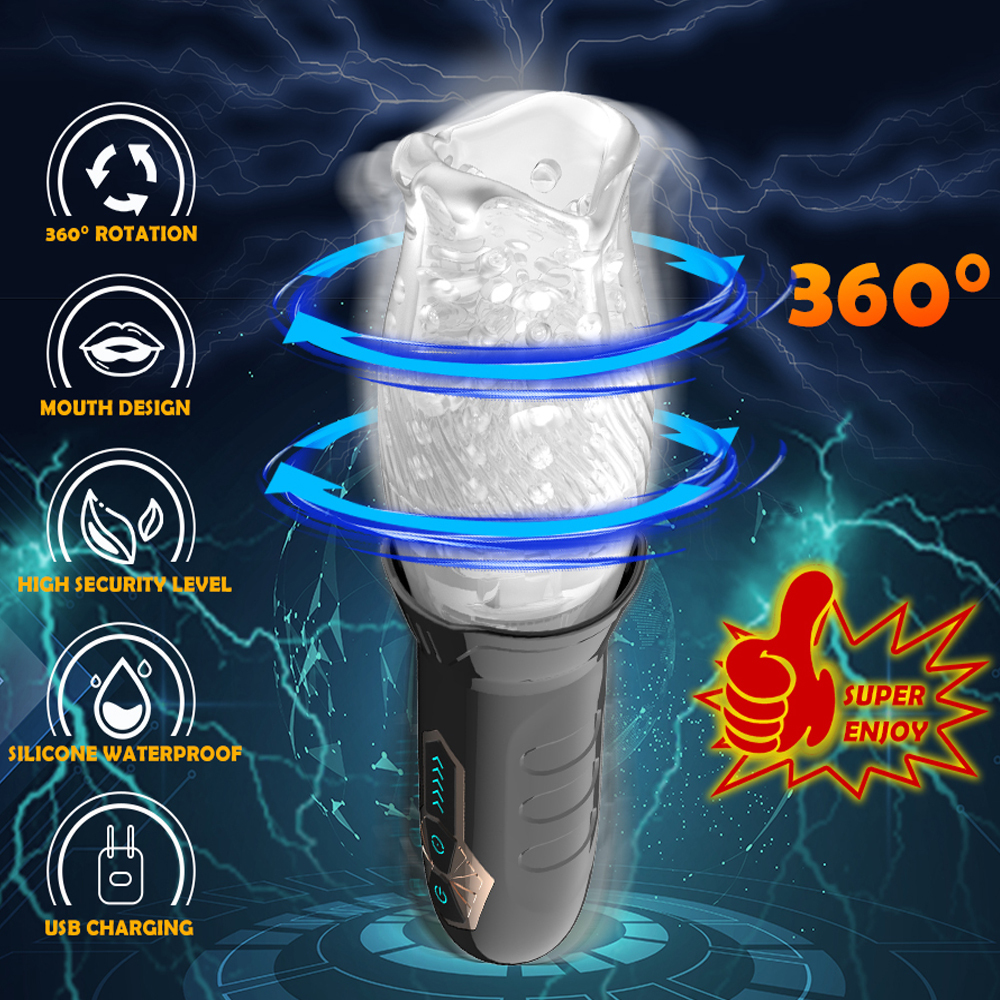Machine de masturbateur masculin de poussée électrique automatique de tasse de masturbation rotative de 360 degrés pour l'homme