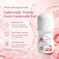 Жидкий лосьон-антиперспирант NHA GENE Rose Roll Herbal, 50 г, 24-часовая защита, цветочный аромат, быстрое образование пленки за 3 секунды, не оставляет следов