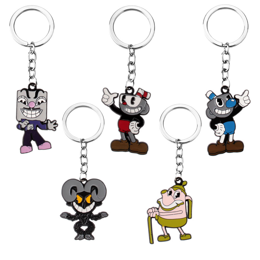Game Cuphead Character Figure Metal Keychain - Mix Color Game Cuphead Character Figure Metal Keychain - Mix Color