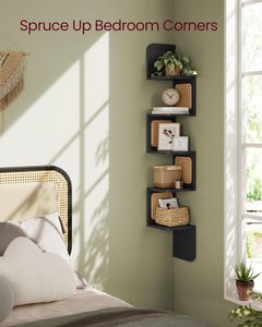 <span class=keywords><strong>VASAGLE</strong></span> Étagère d'<span class=keywords><strong>angle</strong></span> durable à 5 niveaux, style bohème, design mural flottant en zigzag, rangement gain de place - Product Image 3