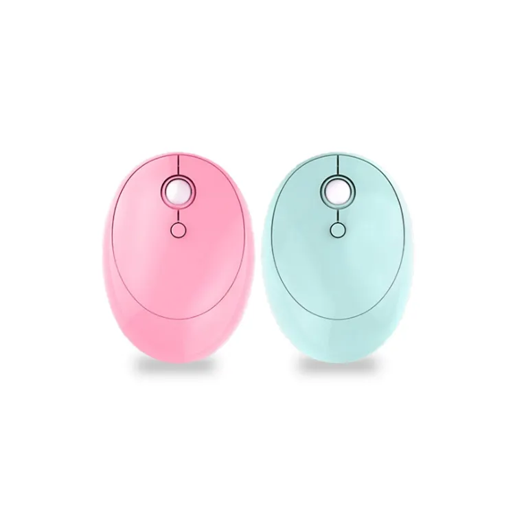 Dpi Adjustable Rechargeable Pink/Green Mini Wireless Bluetooth Mouse For Women