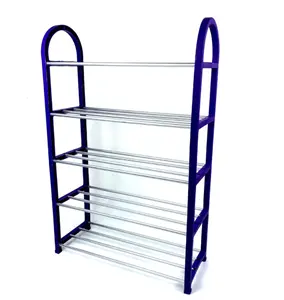 Easy to disassemble stainless steel shoes rack, Factory wholesale space-saving metal freely assembled doorway shoe storage shelf