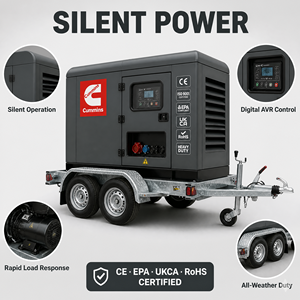 Groupe électrogène diesel 30 kW 37,5 kVA 50/60 Hz Triphasé 220 V/380 V/480 V Démarrage automatique Super silencieux ATS Mobile Châssis ouvert Intelligent - Product Image 1