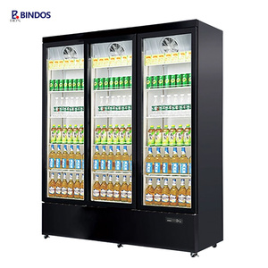 Magasin de supermarché Affichage vertical des boissons Congélateur LED 3 portes vitrées Réfrigérateur pour boissons Aliments commerciaux <span class=keywords><strong>Vitrine</strong></span> réfrigérée - Product Image 1