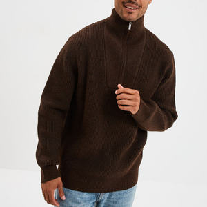 Timeless <b>Men's</b> Dark Brown Ribbed Trucker Collar <b>Cardigan</b> 82% Polyester Blend Designed Clean Lines Functional Warmth for Winter - Product Image 3