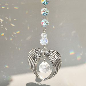 Thiên thần cánh pha lê suncatcher kính màu cửa sổ lăng kính Sun Catcher xe quyến rũ Xem phía sau Gương treo trang trí lưu niệm - Product Image 2