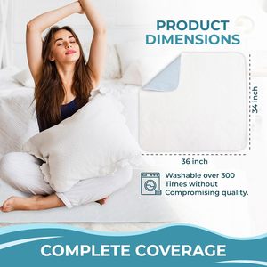 Aosen Coussinets absorbants lavables 34x36 pouces, 4 couches, imperméables, haute absorption, protection anti-fuites pour l'incontinence, durables et réutilisables - Product Image 3