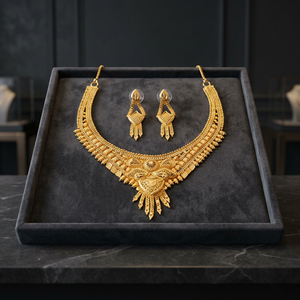 Gold Plated Forming Necklaces Traditional & Special Occasion Wedding Gift for Women <b>Copper</b> & Brass Chapado En Oro Oro Laminado - Product Image 3