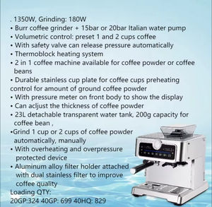 <span class=keywords><strong>Machine</strong></span> <span class=keywords><strong>à</strong></span> expresso commerciale Bean to Cup 1350W avec réservoir de 2,4 L, garantie de 2 ans - Product Image 6